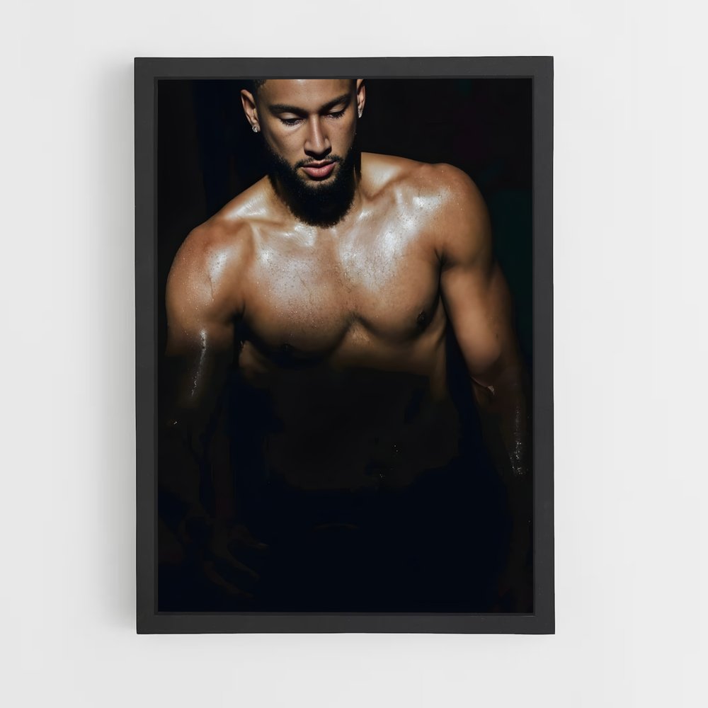 Poster L'Homme Sans Chemise – affiche Basketball (vue 2)